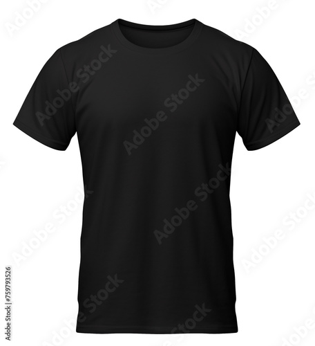 black t shirt mockup isolated on transparent background