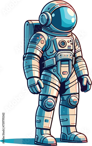 Adobe Illustrator Artwork cartoon astronaut in spacesuit vector illustration