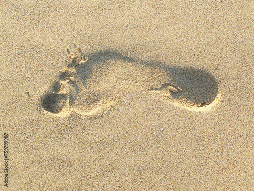 Fuß im Sand.Abdruck