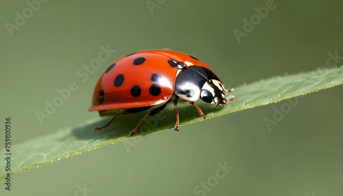 A Ladybug With Its Wings Spread Open