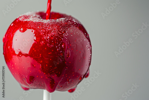 Sweet red toffee apple photo