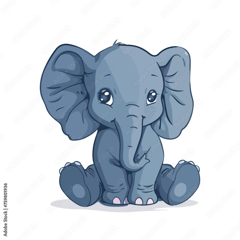 Obraz premium baby elephant cartoon illustration