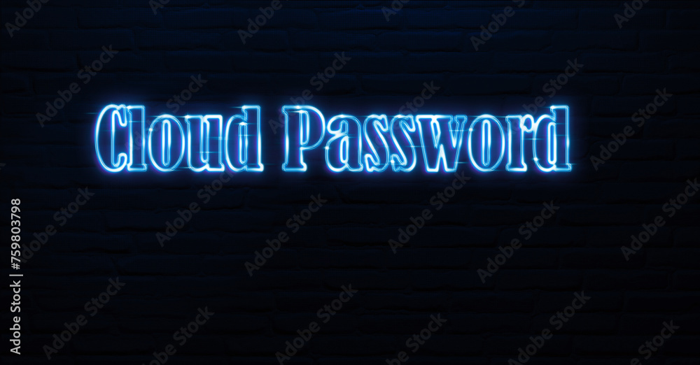  Cloud Password text neon sign