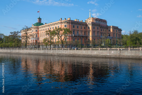 View of the ancient Engineering (Mikhailovsky) castle on a sunny May morning. Saint-Petersburg, Russia photo