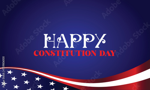Happy Constitution Day text with usa flag illustration design