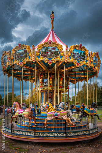 Colourful Old fashioned carousel