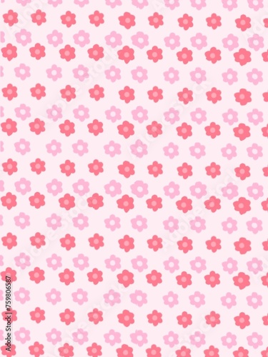 Beautiful Flower Pattern Red and Pink