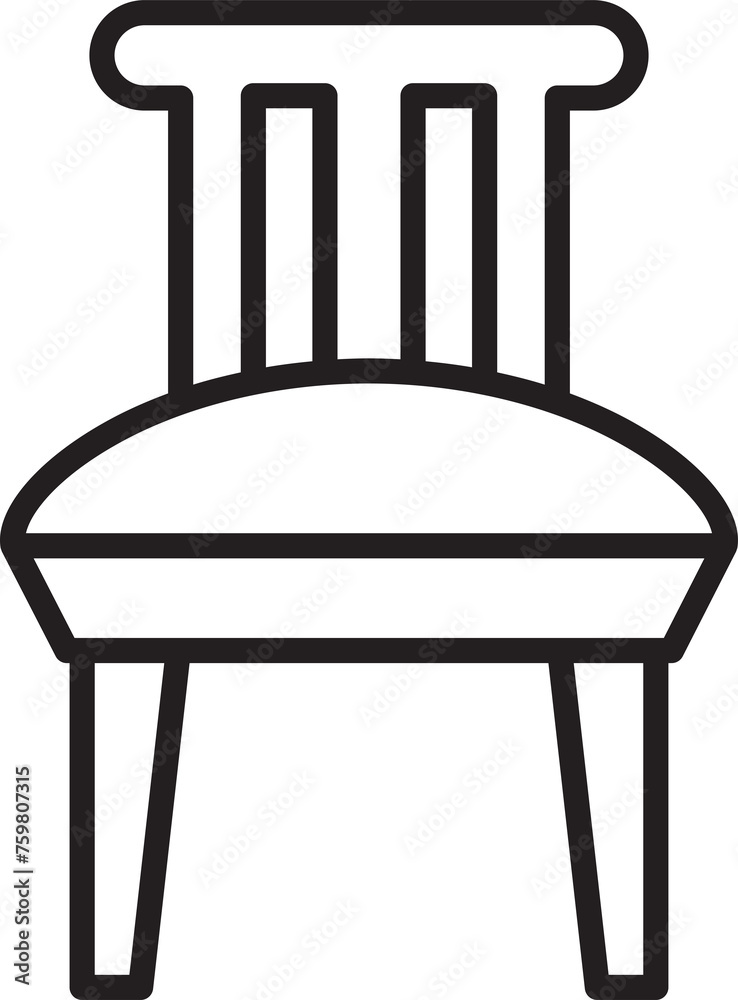 Fototapeta premium Chair Icon Front View