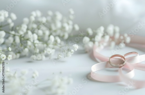 wedding bouquet and rings generaive AI 