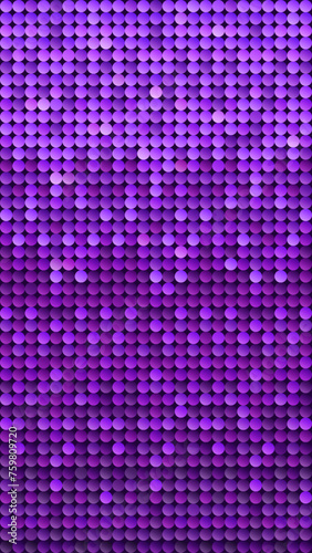 Purple Sequin Texture, Seamless Vertical Background. Shiny Violet Paillettes Pattern, Glitter Holiday Backdrop