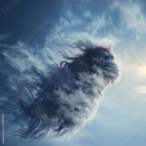 Orangutan-Shaped Clouds in the Sky Gen AI