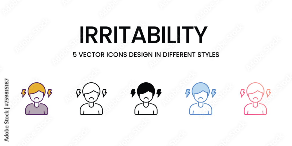 Irritability icons set vector illustration. vector stock, Irritability icons set vector illustration. vector stock,