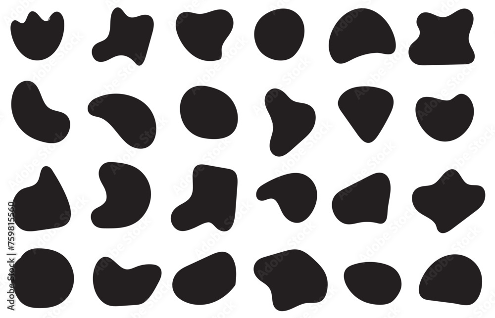 Black blob shapes, abstract organic forms, Modern blob shape design elements isolated on white background. Unique, artistic, creative, trendy, stylish, versatile. vector illustration. EPS 10 Black blob shapes, abstract organic forms, Modern blob shape design elements isolated on white background. Unique, artistic, creative, trendy, stylish, versatile. vector illustration. EPS 10