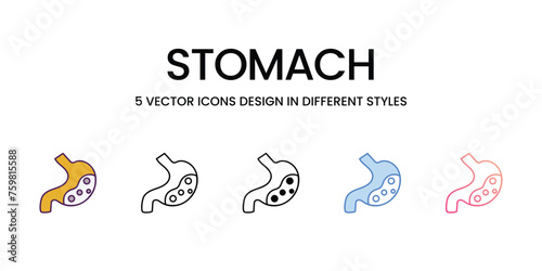 Stomach icons set vector illustration. vector stock,