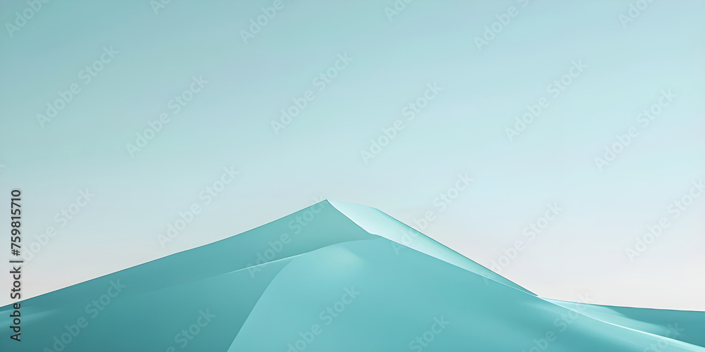 abstract 3d illustration of a mountain landscape with snow and blue sky - Ai Generated