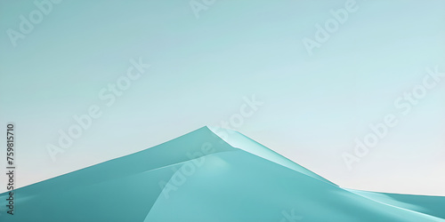 abstract 3d illustration of a mountain landscape with snow and blue sky - Ai Generated