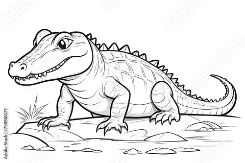 sketch of crocodile illustration