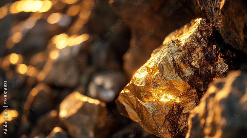 The gold ore that was discovered has a beautiful bright yellow color. The gold ore that was discovered has a beautiful bright yellow color.
