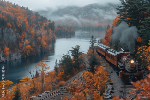 Train Journey Through Forest