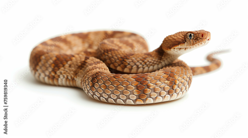 Fototapeta premium Beautiful colorful fancy snake On a white background.