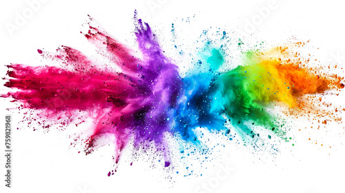 A colorful explosion of powdery dust with a rainbow of colors