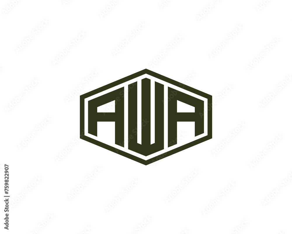 AWA logo design vector template - obrazy, fototapety, plakaty 