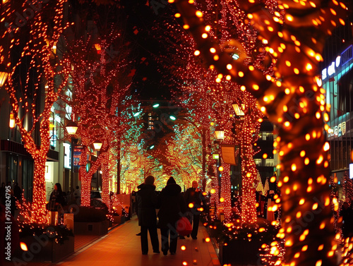 christmas tree in the night