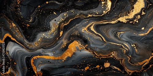 Luxurious black and gold marble texture with fluid ink patterns. Concept Marble Texture, Black and Gold, Fluid Ink Patterns, Luxurious Design