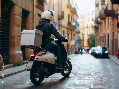 delivery scooter in the street
