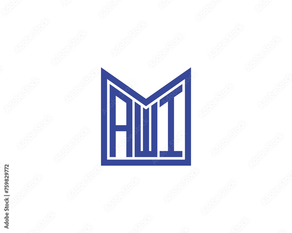 Fototapeta premium AWI logo design vector template