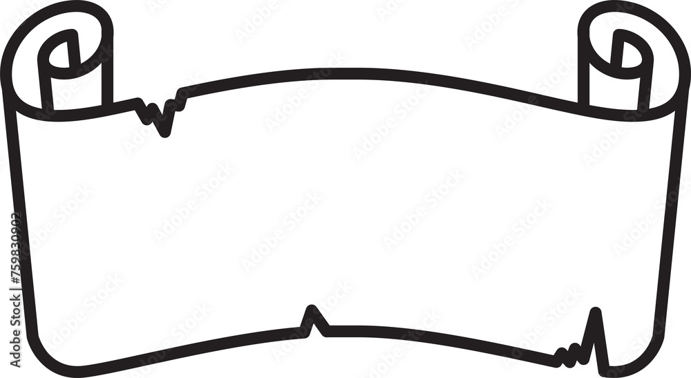 Blank Old Paper Scroll Line Art Blank Old Paper Scroll Line Art
