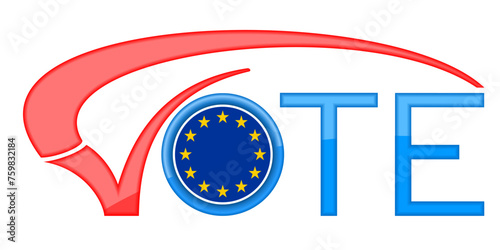 Vote on white background. Isolated 3d illustration
