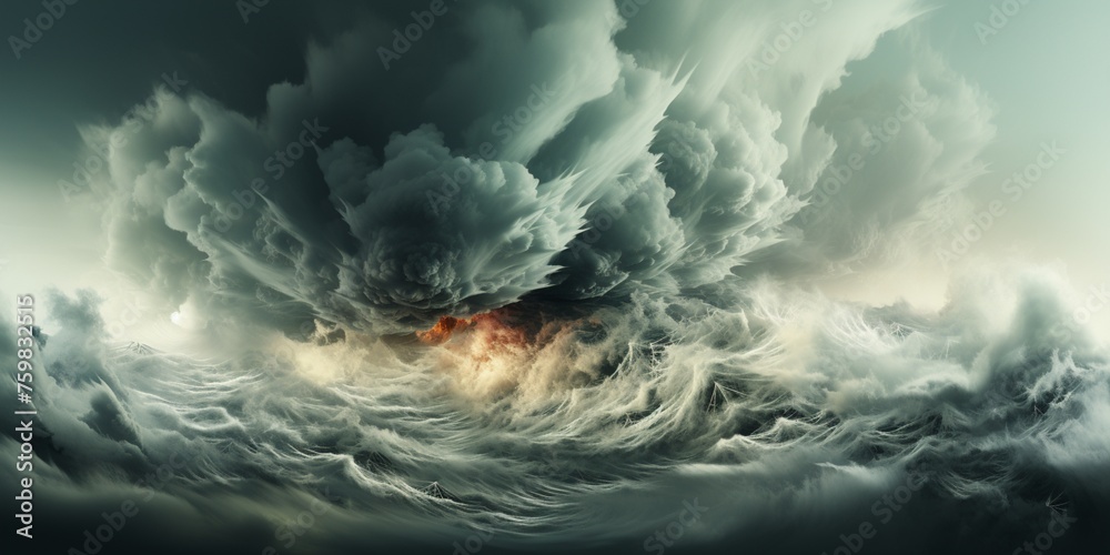 Hurricane tornado in abstract style on white background.  Abstract background. Natural design. 3d illustration. Power icon.
