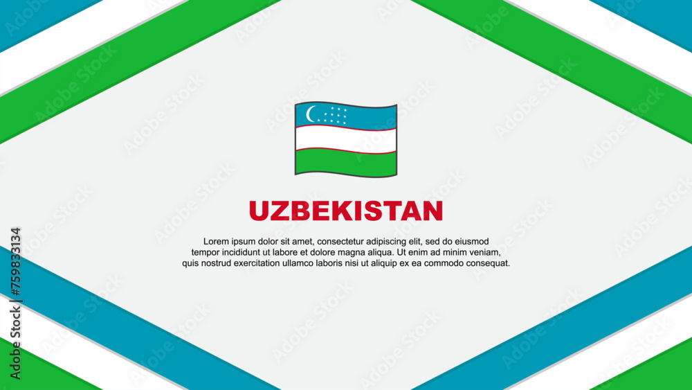 Obraz premium Uzbekistan Flag Abstract Background Design Template. Uzbekistan Independence Day Banner Cartoon Vector Illustration. Uzbekistan Template