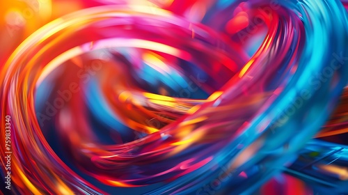 Abstract background of colorful curved wires