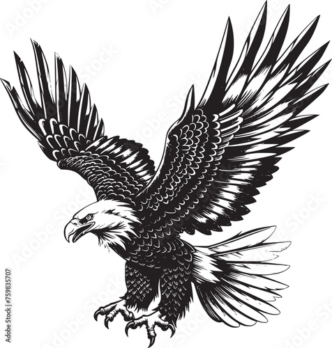 Eagle vector black and white