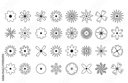 Flower icon collection - vector illustration on white background, eps10