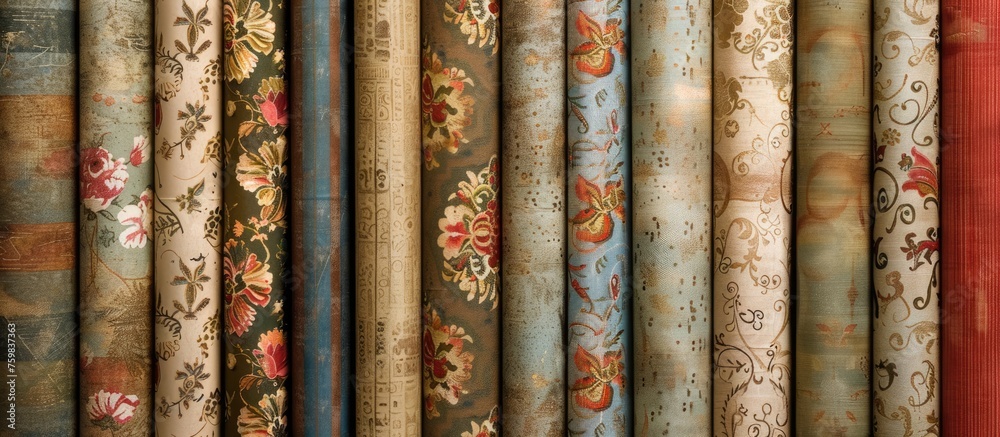 Fototapeta premium Variety of Patterns Found in Wallpaper Fabric Surface
