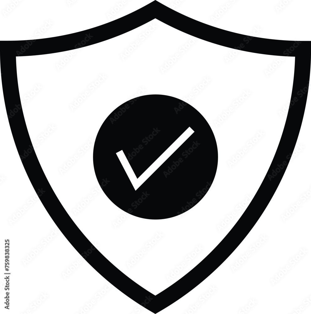 Safety shield black vector file Safety shield black vector file