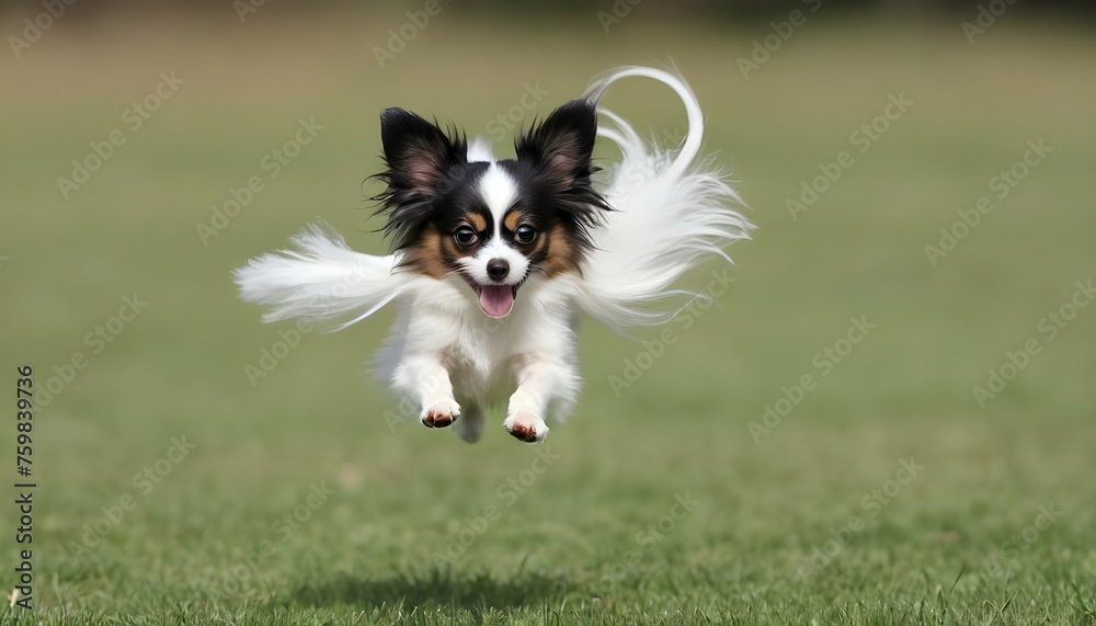 A Tiny Papillon Showing Off Its Agility