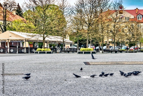 Obraz na płótnie Fragment of Market Square - the central square of the city. w salonie