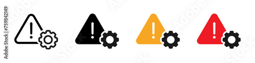Caution alarm set. Caution sign. Danger sign collection, attention vector icon, yellow, red and black fatal error message element