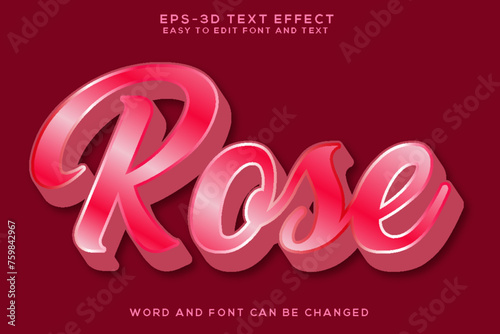 Rose 3d text effect  photo