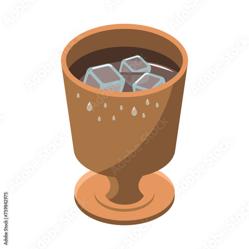 アイソメトリックのイラスト_アイスコーヒーバリエーション