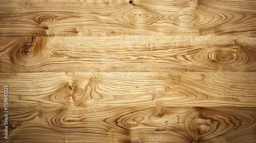 Light pine wood texture with natural swirls. Horizontal softwood plank background with copy space. Wooden surface for eco-friendly construction and Scandinavian interior design concept.