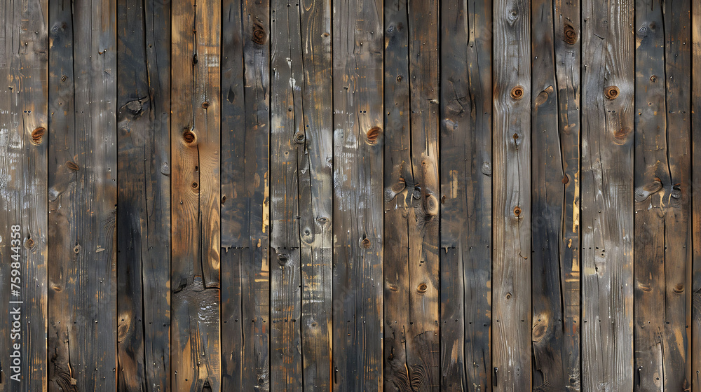 old wood background, Old wooden fence texture with vertical planks. Rustic weathered barn wood background with copy space. Textured natural material for design, architecture, and construction concept.