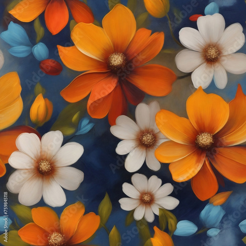  background with colorful summer flowers © Joanna Redesiuk