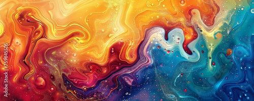 Close-up Earth Abstract Art with Solar Storm in Vibrant Surrealist Style Gen AI