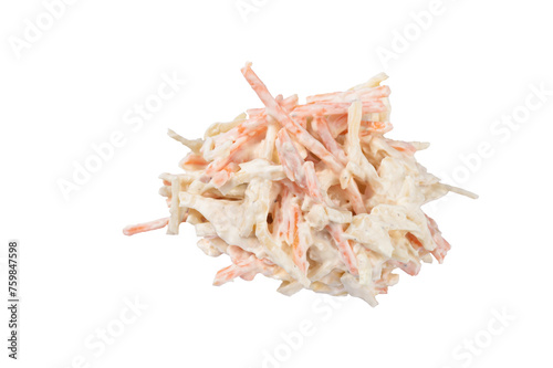 Homemade classic coleslaw on transparent background