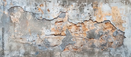 Distressed stone texture for backdrop, aged wall with weathered surface and chipped paint